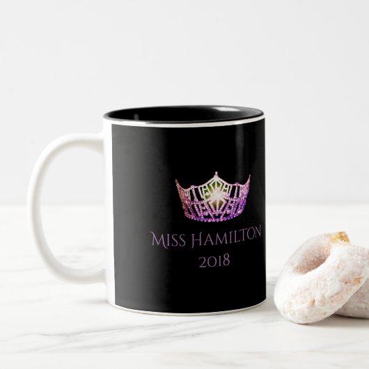 Miss America stijl Custom Naam Orchidee Crown Mok (Met donut)