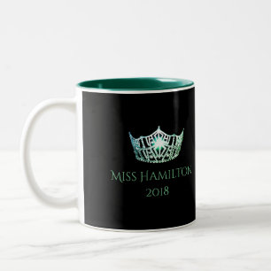 Miss America stijl Custom Name Green Crown Mok