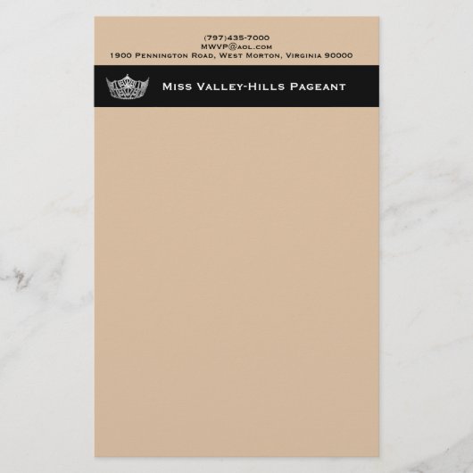 Miss America stijl Custom Stationery Paper Briefpapier (Voorkant)