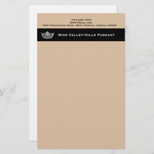 Miss America stijl Custom Stationery Paper Briefpapier (Voorkant / Achterkant)