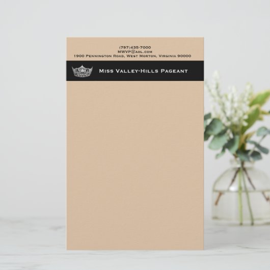 Miss America stijl Custom Stationery Paper Briefpapier (Staand voorkant)