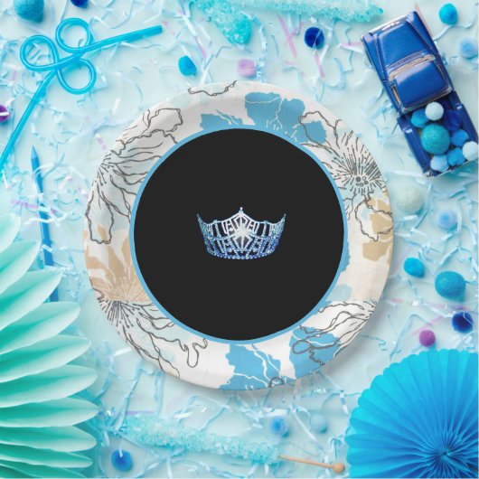 Miss America stijl Floral Crown Borden Papieren Bordje (Feest)