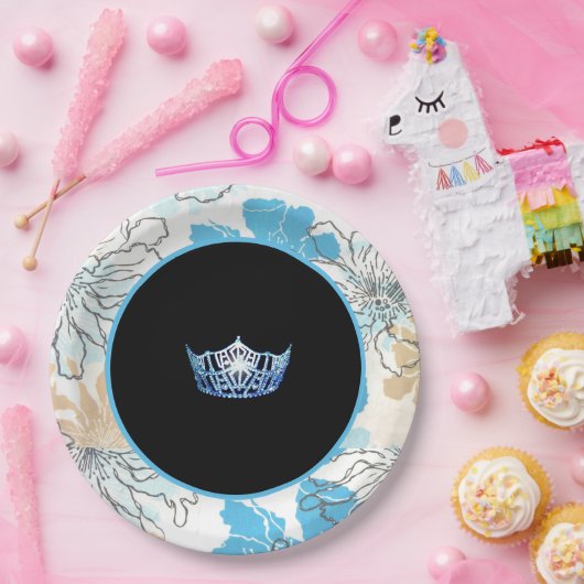 Miss America stijl Floral Crown Borden Papieren Bordje (Feest)