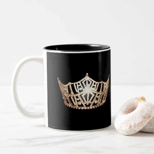 Miss America stijl Gold Crown Mok (Met donut)