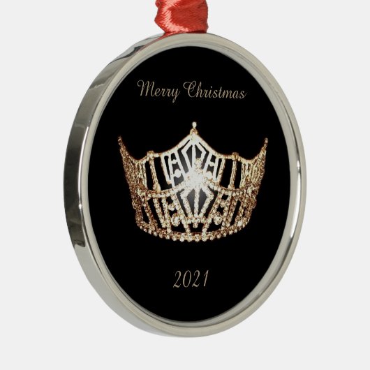 Miss America stijl Gouden Kroon Kerst Ornament (Rechts)