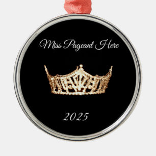 Miss America stijl Gouden Kroon Kerst Ornament