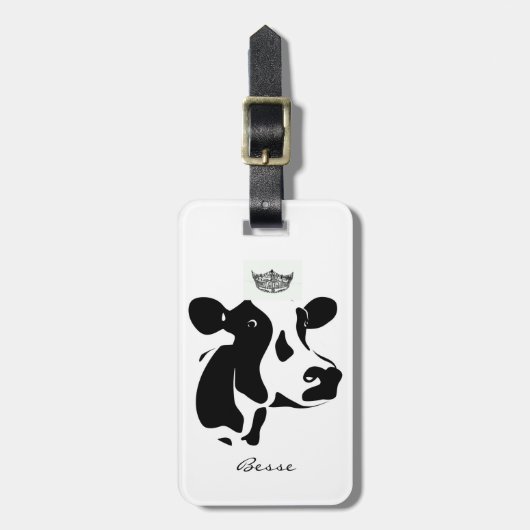 Miss America stijl Koe Crown Bagagelabel (Voorkant verticaal)