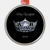 Miss America-stijl Kroonkerstversiering Metalen Ornament (Voorkant)