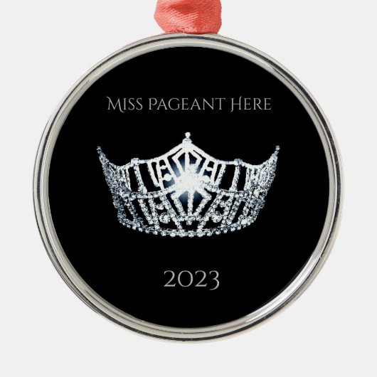 Miss America-stijl Kroonkerstversiering Metalen Ornament (Voorkant)