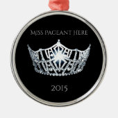 Miss America-stijl Kroonkerstversiering Metalen Ornament (Voorkant)