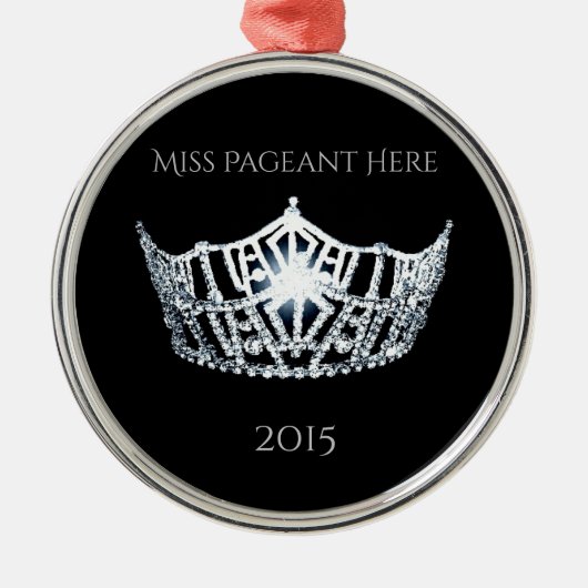 Miss America-stijl Kroonkerstversiering Metalen Ornament (Voorkant)