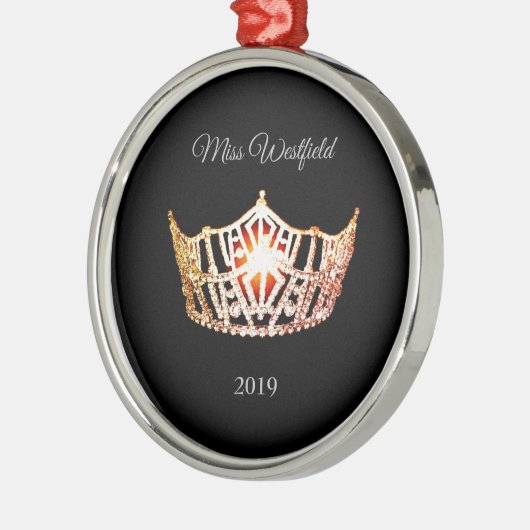 Miss America-stijl Kroonkerstversiering Metalen Ornament (Links)