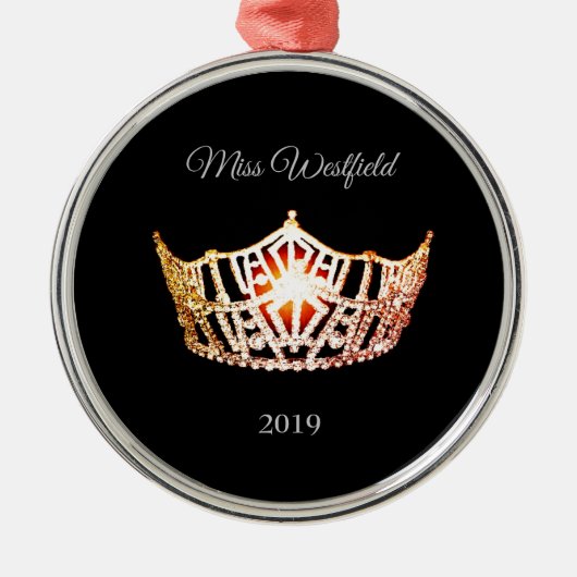 Miss America-stijl Kroonkerstversiering Metalen Ornament (Voorkant)
