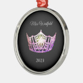 Miss America-stijl Kroonkerstversiering Metalen Ornament (Links)