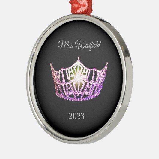 Miss America-stijl Kroonkerstversiering Metalen Ornament (Links)