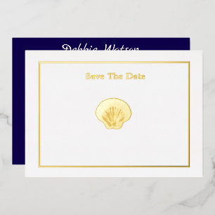 Miss America stijl kroonschelp save the date Folie Uitnodiging