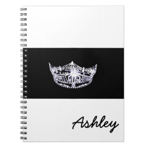 Miss America stijl Notitieboek-Crown & Custom Name Notitieboek