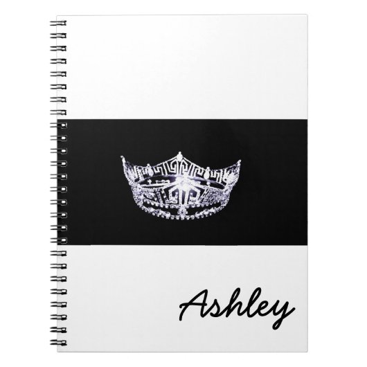 Miss America stijl Notitieboek-Crown & Custom Name Notitieboek (Voorkant)