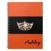 Miss America stijl Notitieboek-Crown & Custom Name Notitieboek (Voorkant)