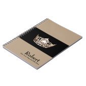 Miss America stijl Notitieboek-Crown & Custom Name Notitieboek (Linkerzijde)