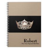 Miss America stijl Notitieboek-Crown & Custom Name Notitieboek (Voorkant)