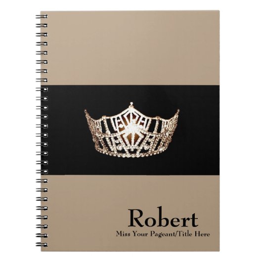 Miss America stijl Notitieboek-Crown & Custom Name Notitieboek (Voorkant)