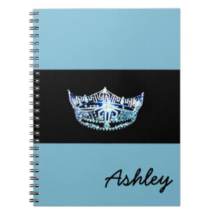 Miss America stijl Notitieboek-Crown & Custom Name Notitieboek