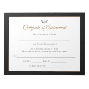 Miss America stijl Pageant Certificates-Achievmmme Notitieblok