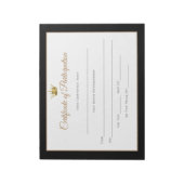 Miss America stijl Pageant Certificates-Particptn Notitieblok (Linkerzijde)