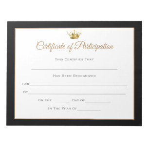 Miss America stijl Pageant Certificates-Particptn Notitieblok