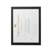 Miss America stijl Pageant Certificates-Particptn Notitieblok (Linkerzijde)