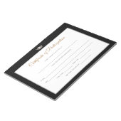 Miss America stijl Pageant Certificates-Particptn Notitieblok (Schuin)