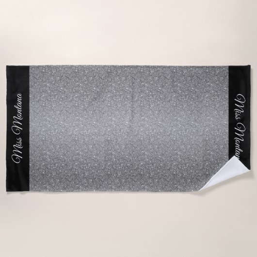 Miss America stijl Pageant Glitter Beach Towel Strandlaken (Voorkant)