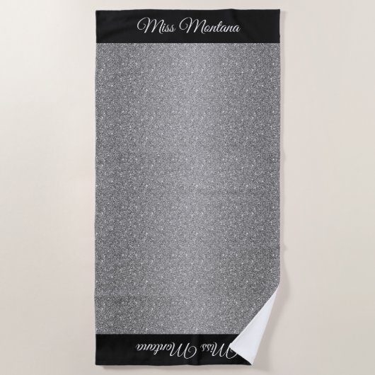 Miss America stijl Pageant Glitter Beach Towel Strandlaken (Voorkant)