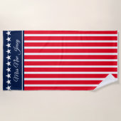 Miss America stijl Patriotic Pageant Beach Towel Strandlaken (Voorkant)