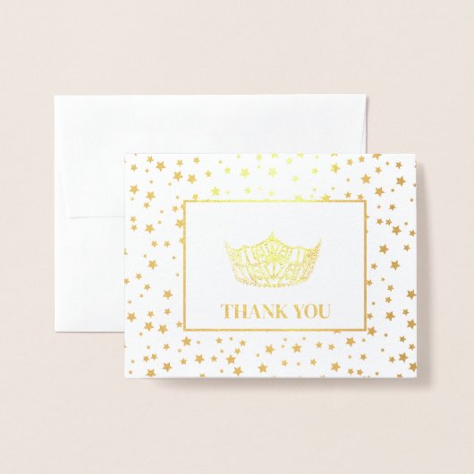 Miss America stijl verkiezing kroon Folie Kaarten (Voorkant met envelop)