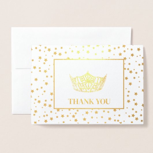 Miss America stijl verkiezing kroon Folie Kaarten (Voorkant met envelop)