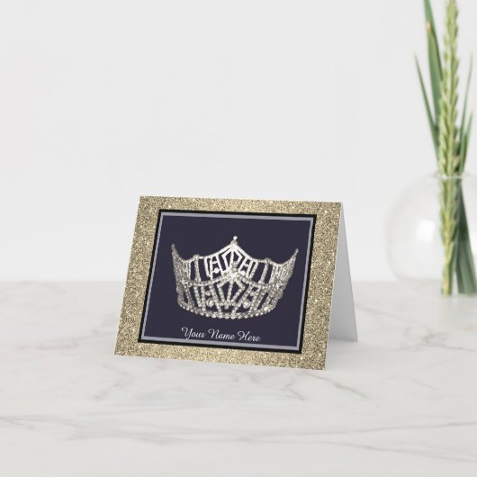 Miss America style Crown Custom Note Card Bedankkaart (Voorkant)