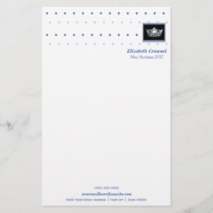 Miss America Style Crown & Diamonds Stationery Briefpapier