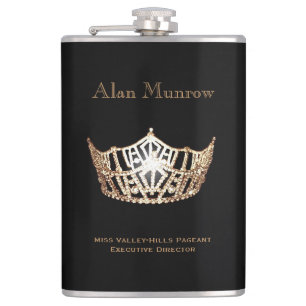 Miss America Style Crown Flask Custom Name Heupfles