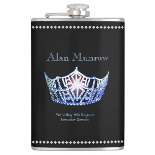 Miss America Style Crown Flask Custom Name Heupfles