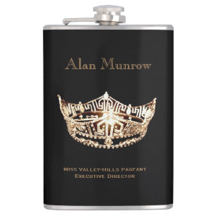 Miss America Style Crown Flask Custom Name Heupfles