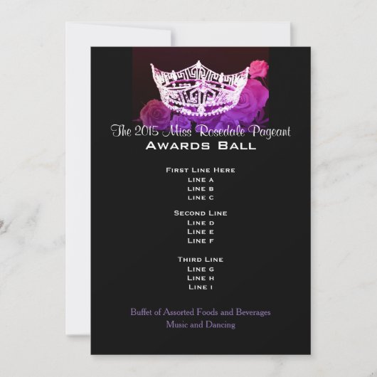 Miss America Style Crown & Rozen Awards Ball (Voorkant)