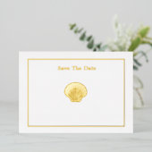 Miss America Style Crown Shell Bewaar de datum Folie Uitnodiging (Staand Voorkant)