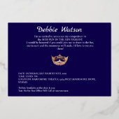 Miss America Style Crown Shell Bewaar de datum Folie Uitnodiging (Achterkant)