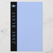Miss America Style Crown Stationery-Blue/White Briefpapier (Voorkant)