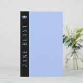 Miss America Style Crown Stationery-Blue/White Briefpapier (Staand voorkant)