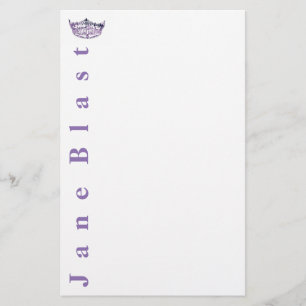 Miss America Style Crown Stationery-Paars/White Briefpapier