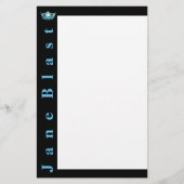 Miss America Style Crown Stationery-Turquoise/Wht Briefpapier (Voorkant)