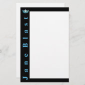 Miss America Style Crown Stationery-Turquoise/Wht Briefpapier (Voorkant / Achterkant)